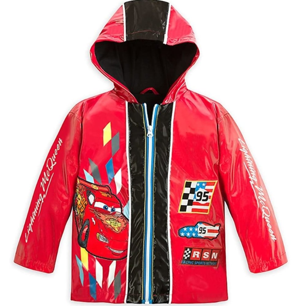Disney Store Cars Lightning McQueen Rain Jacket/Coat sz 9/10